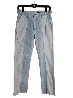 Adriano Goldschmied Iabelle Panelled  Crop Frayed Hem Jeans Women Size 26
